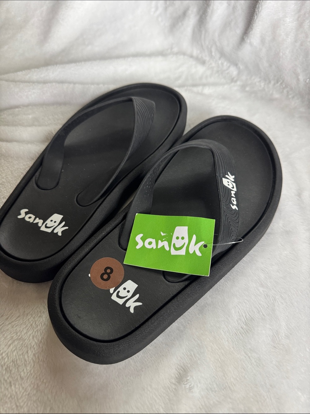 Sanuk Men’s  Black Foam Flip Sandals